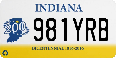 IN license plate 981YRB