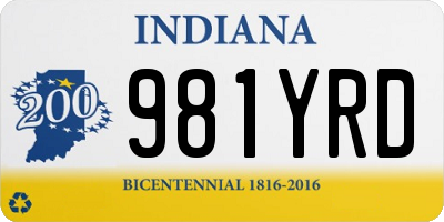 IN license plate 981YRD