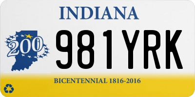 IN license plate 981YRK