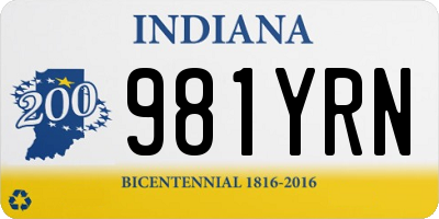 IN license plate 981YRN