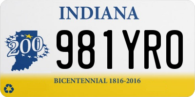 IN license plate 981YRO