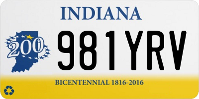 IN license plate 981YRV