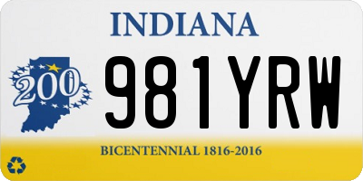 IN license plate 981YRW