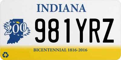 IN license plate 981YRZ