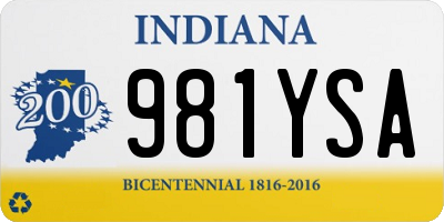 IN license plate 981YSA