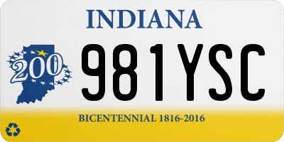 IN license plate 981YSC