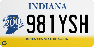 IN license plate 981YSH