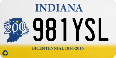 IN license plate 981YSL