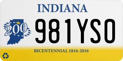 IN license plate 981YSO