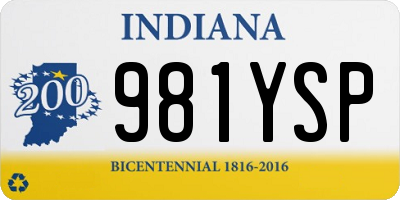 IN license plate 981YSP