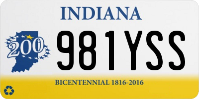 IN license plate 981YSS