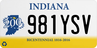 IN license plate 981YSV