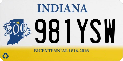 IN license plate 981YSW