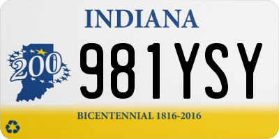 IN license plate 981YSY