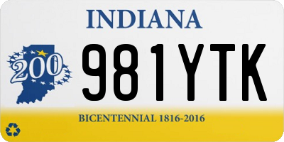 IN license plate 981YTK