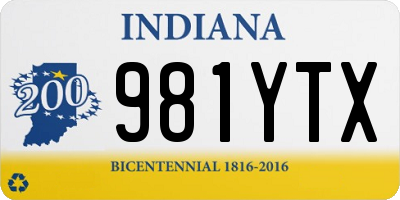 IN license plate 981YTX