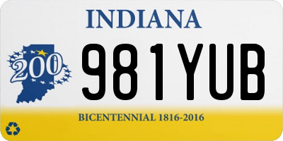 IN license plate 981YUB