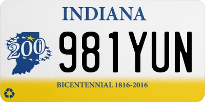 IN license plate 981YUN