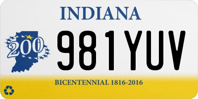 IN license plate 981YUV