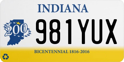 IN license plate 981YUX