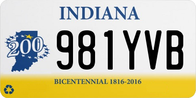 IN license plate 981YVB