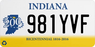 IN license plate 981YVF
