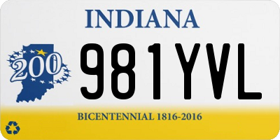 IN license plate 981YVL