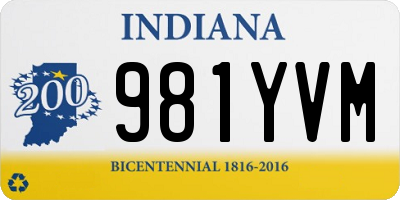 IN license plate 981YVM