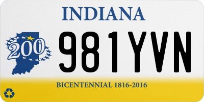 IN license plate 981YVN