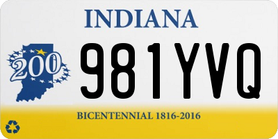 IN license plate 981YVQ