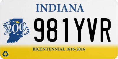 IN license plate 981YVR
