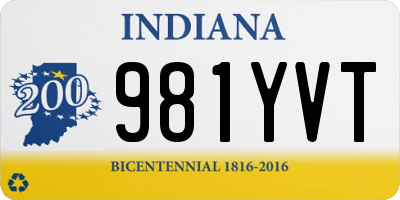 IN license plate 981YVT