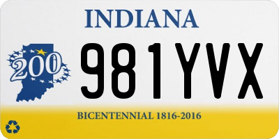 IN license plate 981YVX