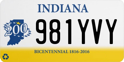 IN license plate 981YVY