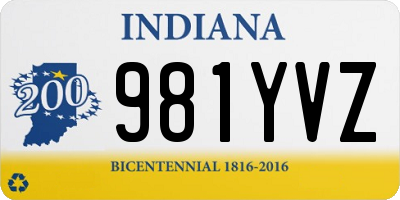 IN license plate 981YVZ