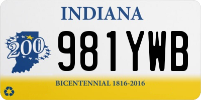 IN license plate 981YWB