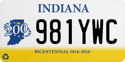 IN license plate 981YWC