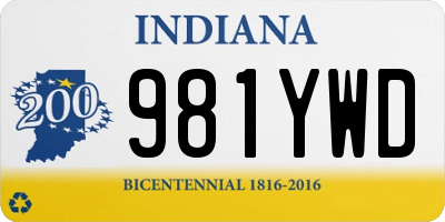 IN license plate 981YWD