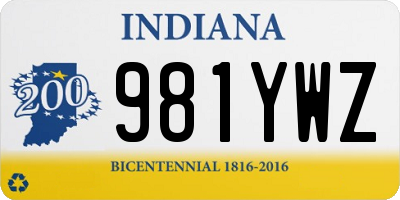 IN license plate 981YWZ