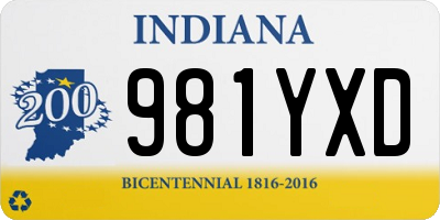 IN license plate 981YXD