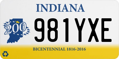 IN license plate 981YXE