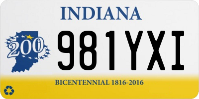 IN license plate 981YXI