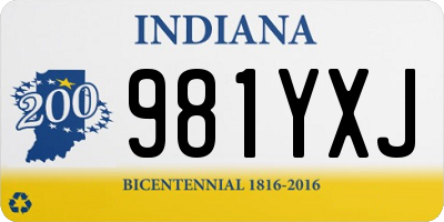 IN license plate 981YXJ