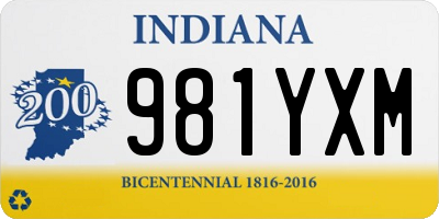 IN license plate 981YXM