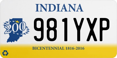 IN license plate 981YXP