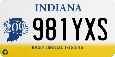 IN license plate 981YXS