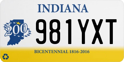 IN license plate 981YXT