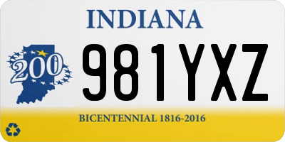 IN license plate 981YXZ