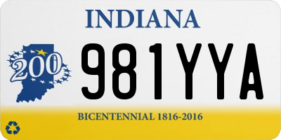 IN license plate 981YYA