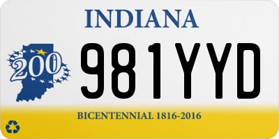 IN license plate 981YYD